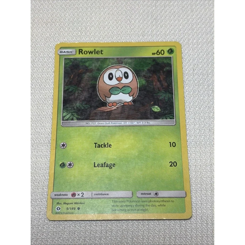 Rowlet 001/012 McDonald's 2017 Holo Pokémon Card NM in Sleeve